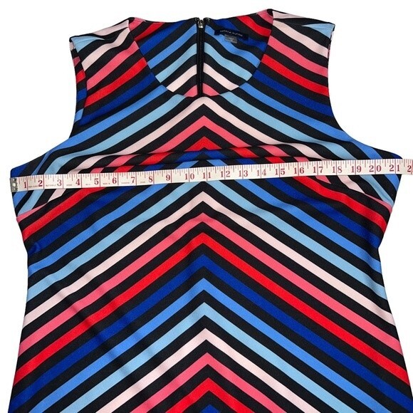 Tommy Hilfiger Sleeveless Dress Size 16 Chevron Colorful Summer Red Blue Summer - Picture 8 of 10